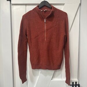 Veronica Beard Womens Sweater Size S Misty Quarter Zip Up Ribbed Cashmere Blend